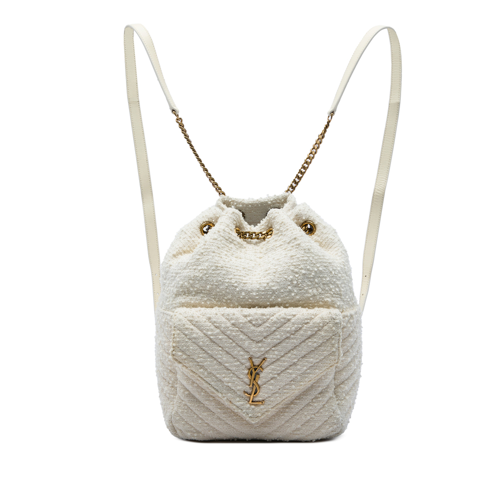 Pre-Loved Saint Laurent Chevron Tweed Monogram Joe Backpack